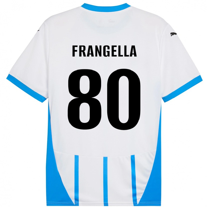 DanxenキッズChristian Frangella#80ホワイト ブルーアウェイシャツ2024/25ジャージーユニフォーム