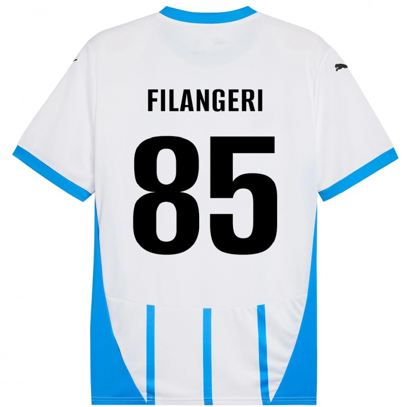 Danxenキッズマリア・ルイーザ・フィランジェーリ#85ホワイト ブルーアウェイシャツ2024/25ジャージーユニフォーム