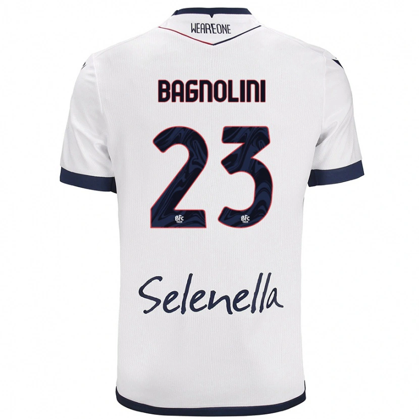 DanxenキッズNicola Bagnolini#23ホワイト ロイヤルブルーアウェイシャツ2024/25ジャージーユニフォーム