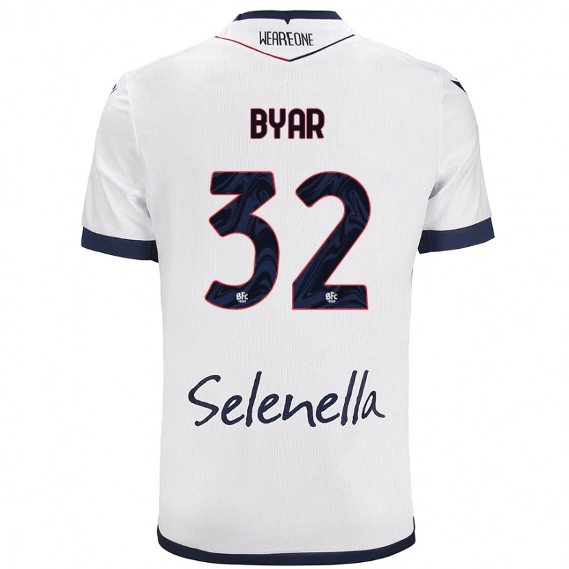 DanxenキッズNaïm Byar#32ホワイト ロイヤルブルーアウェイシャツ2024/25ジャージーユニフォーム
