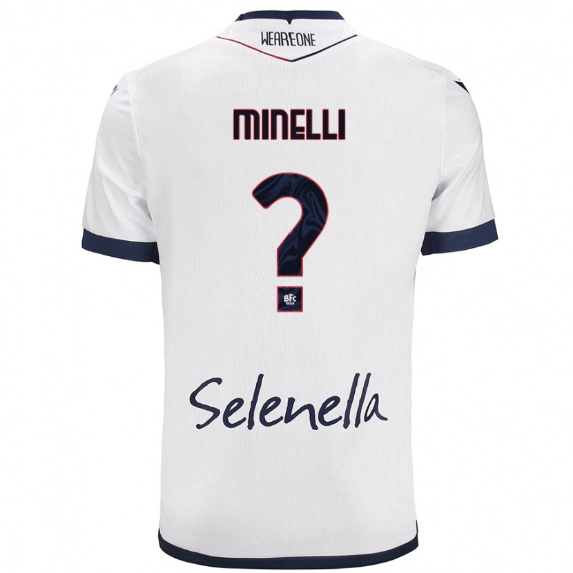 DanxenキッズLeo Minelli#0ホワイト ロイヤルブルーアウェイシャツ2024/25ジャージーユニフォーム