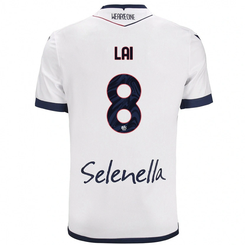 DanxenキッズLuca Lai#8ホワイト ロイヤルブルーアウェイシャツ2024/25ジャージーユニフォーム