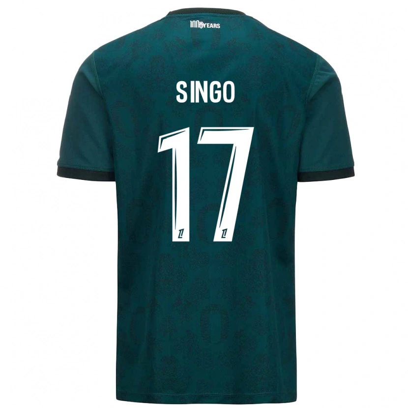 Danxenキッズウィルフリード・シンゴ#17ダークグリーンアウェイシャツ2024/25ジャージーユニフォーム