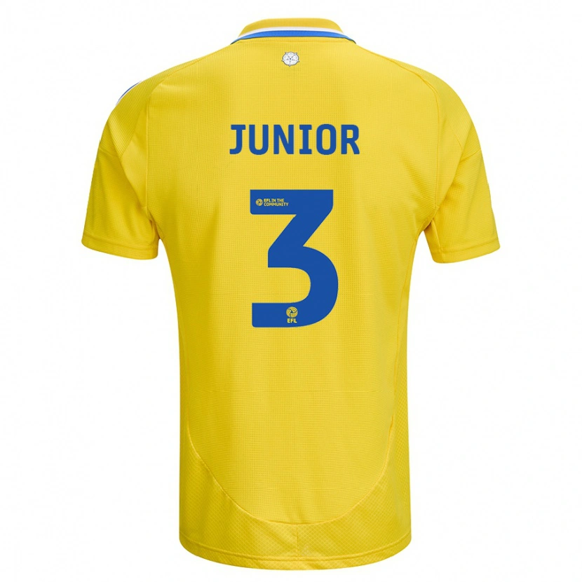 Danxenキッズジュニオル・フィルポ#3黄 青アウェイシャツ2024/25ジャージーユニフォーム