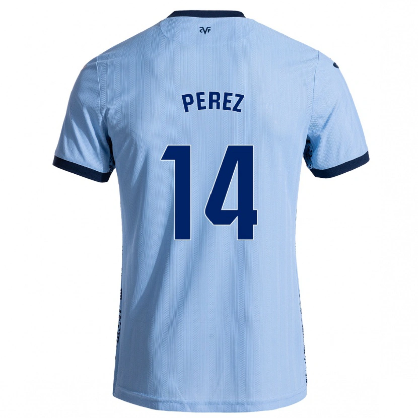 DanxenキッズNerea Pérez#14スカイブルーアウェイシャツ2024/25ジャージーユニフォーム
