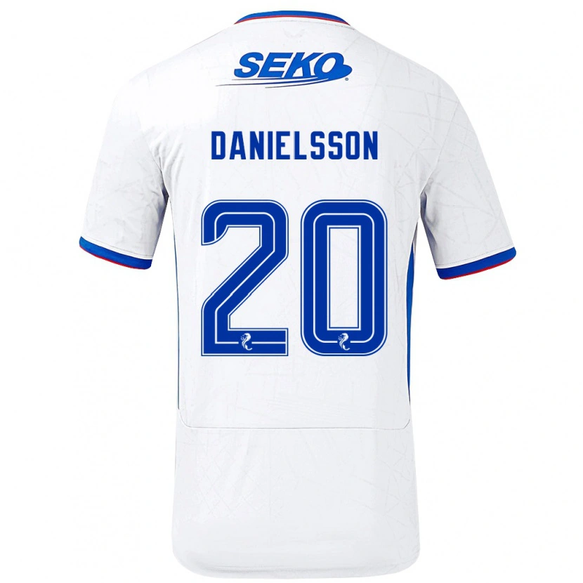Danxenキッズジェニー・ダニエルソン#20ホワイト ブルーアウェイシャツ2024/25ジャージーユニフォーム