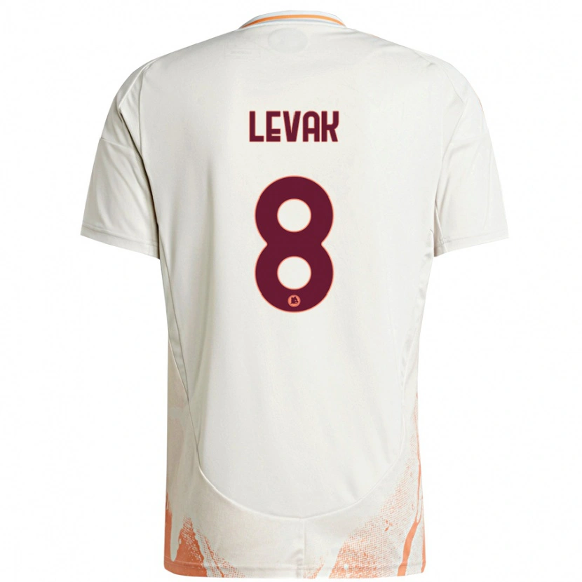 DanxenキッズSergej Levak#8クリーム ホワイト オレンジアウェイシャツ2024/25ジャージーユニフォーム