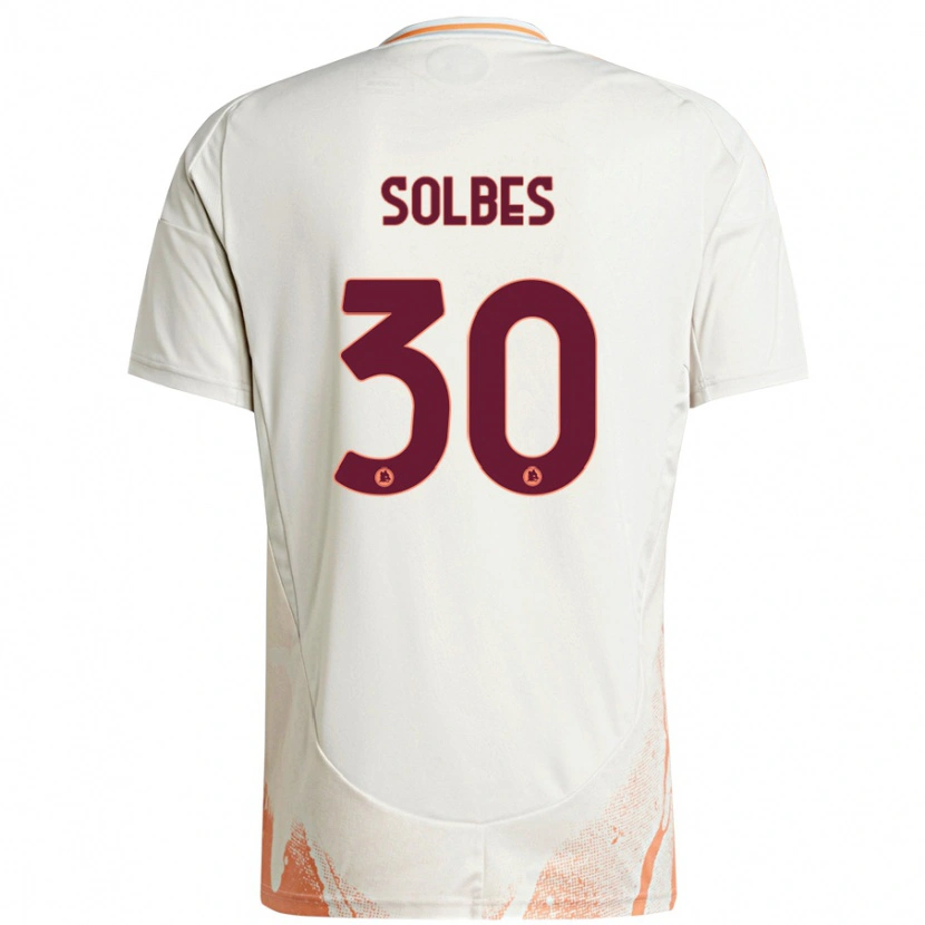 DanxenキッズRicardo Solbes#30クリーム ホワイト オレンジアウェイシャツ2024/25ジャージーユニフォーム