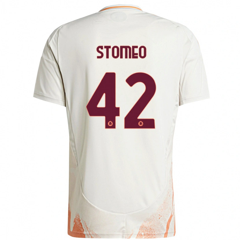 DanxenキッズGiorgio Stomeo#42クリーム ホワイト オレンジアウェイシャツ2024/25ジャージーユニフォーム