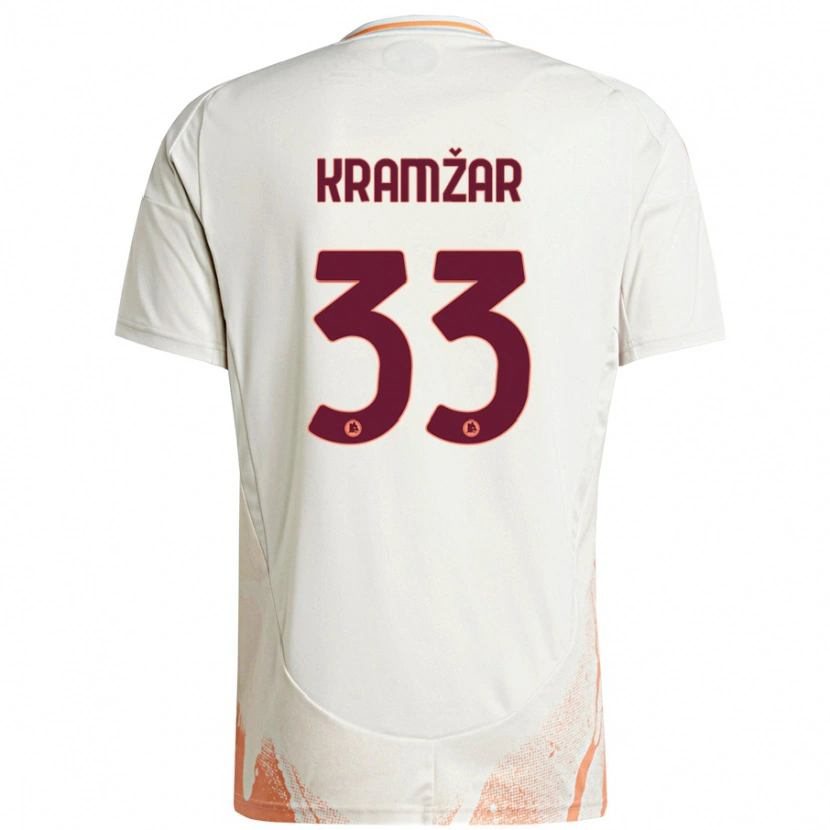 DanxenキッズZara Kramžar#33クリーム ホワイト オレンジアウェイシャツ2024/25ジャージーユニフォーム