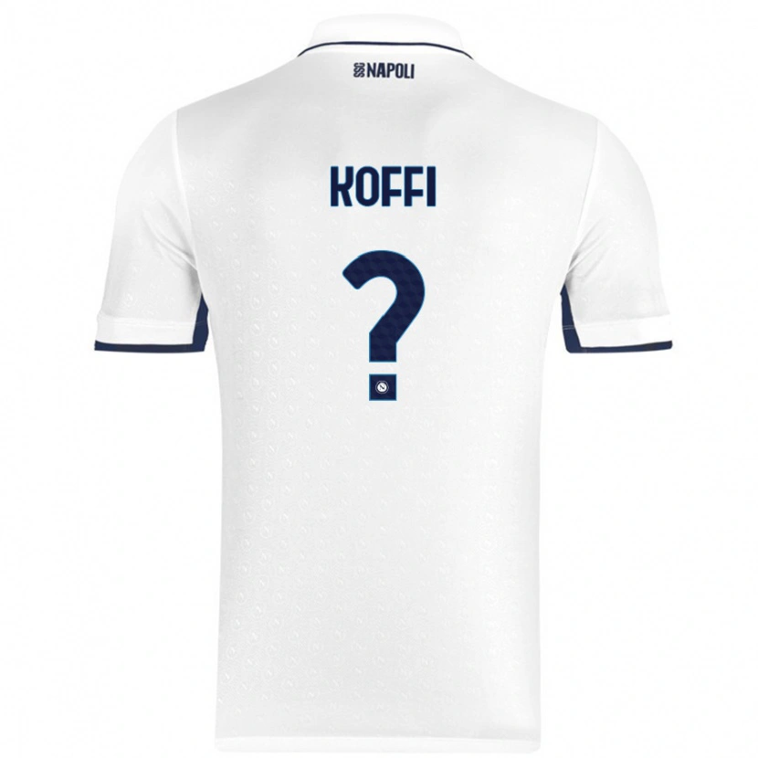 DanxenキッズCedrick Koffi#0ホワイト ロイヤルブルーアウェイシャツ2024/25ジャージーユニフォーム