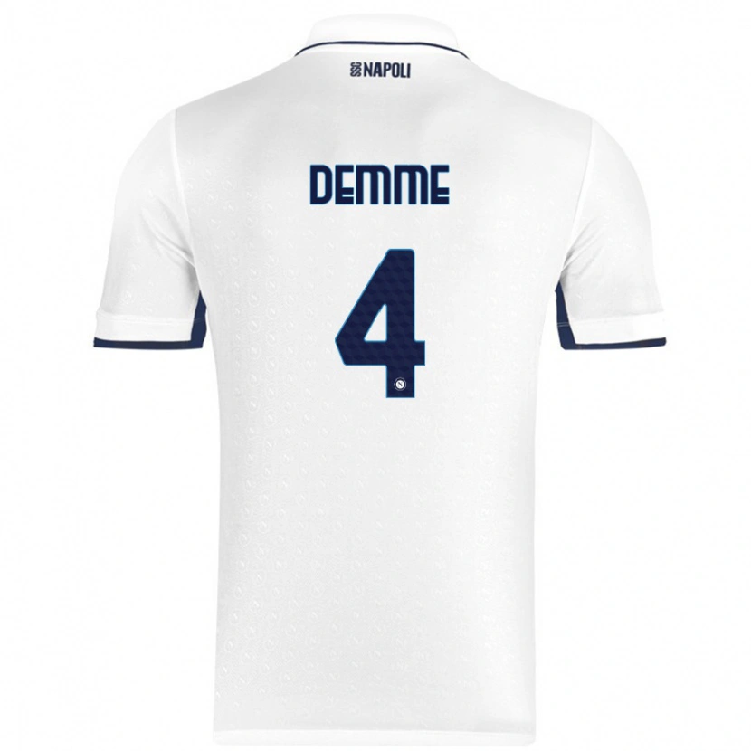 Danxenキッズディエゴ・デンメ#4ホワイト ロイヤルブルーアウェイシャツ2024/25ジャージーユニフォーム