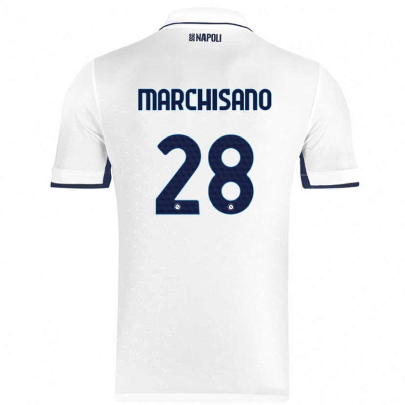 Danxenキッズマッテオ・マルキサーノ#28ホワイト ロイヤルブルーアウェイシャツ2024/25ジャージーユニフォーム