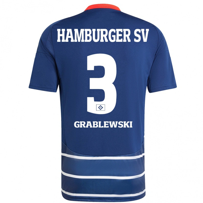 DanxenキッズMax Grablewski#3ダークブルーアウェイシャツ2024/25ジャージーユニフォーム