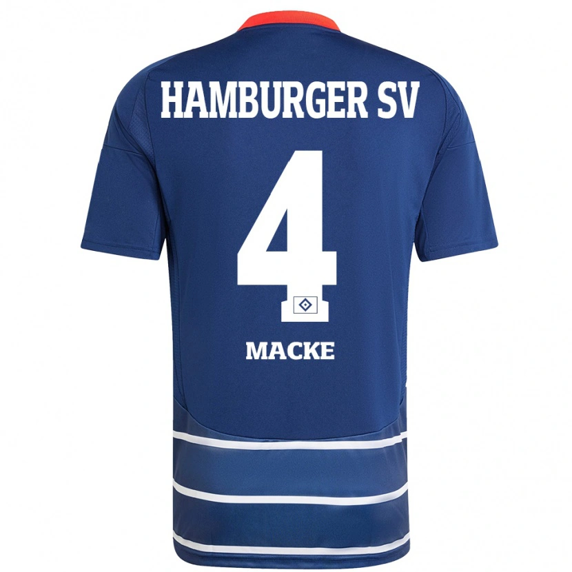 DanxenキッズJarne Macke#4ダークブルーアウェイシャツ2024/25ジャージーユニフォーム