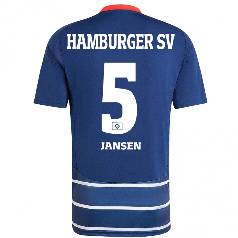 Danxenキッズマルセル・ヤンセン#5ダークブルーアウェイシャツ2024/25ジャージーユニフォーム