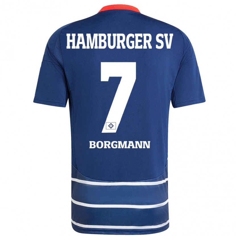 Danxenキッズマルクス・ボーグマン#7ダークブルーアウェイシャツ2024/25ジャージーユニフォーム
