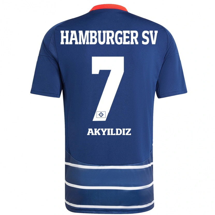 Danxenキッズリアム・アキルディス#7ダークブルーアウェイシャツ2024/25ジャージーユニフォーム