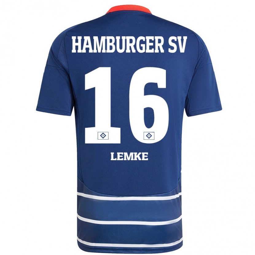 DanxenキッズLouis Lemke#16ダークブルーアウェイシャツ2024/25ジャージーユニフォーム