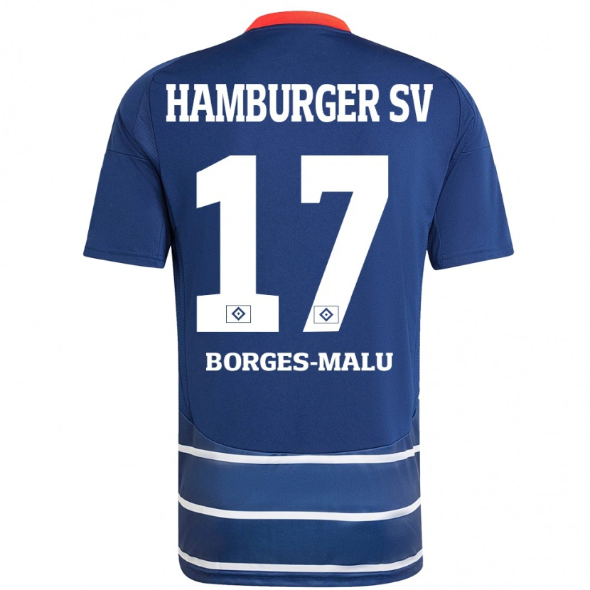 DanxenキッズLouis Borges-Malu#17ダークブルーアウェイシャツ2024/25ジャージーユニフォーム