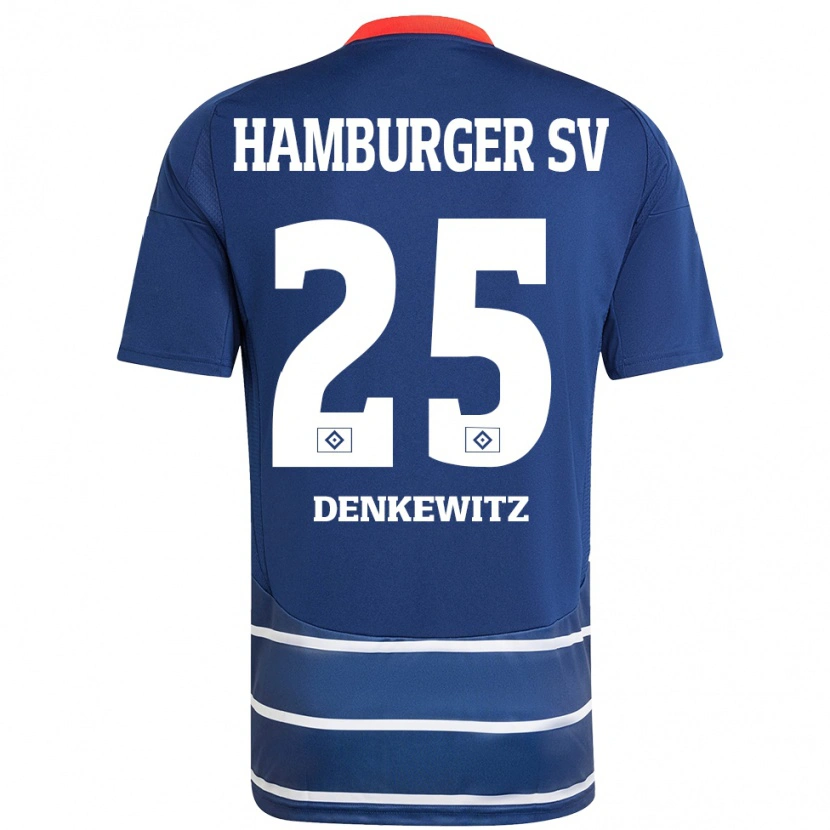 Danxenキッズニック・デンケヴィッツ#25ダークブルーアウェイシャツ2024/25ジャージーユニフォーム