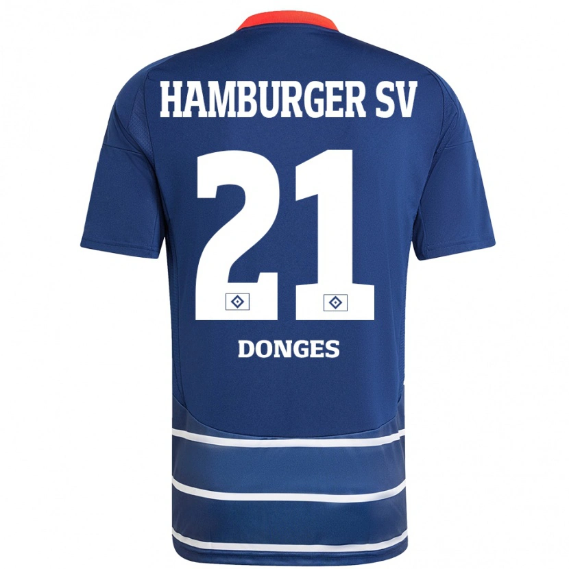 Danxenキッズジャクリーン・ドンゲス#21ダークブルーアウェイシャツ2024/25ジャージーユニフォーム