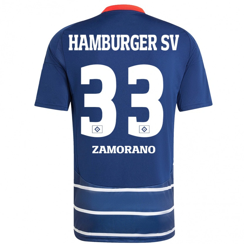 DanxenキッズJolina Zamorano#33ダークブルーアウェイシャツ2024/25ジャージーユニフォーム