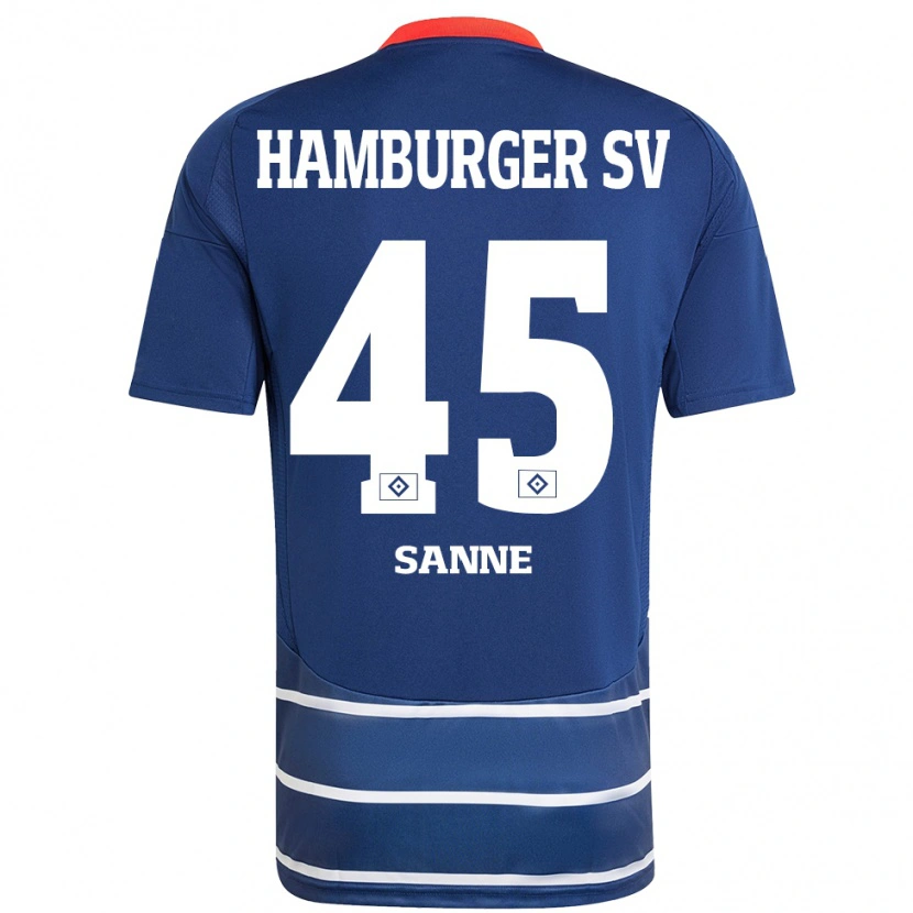 Danxenキッズトム・サンネ#45ダークブルーアウェイシャツ2024/25ジャージーユニフォーム
