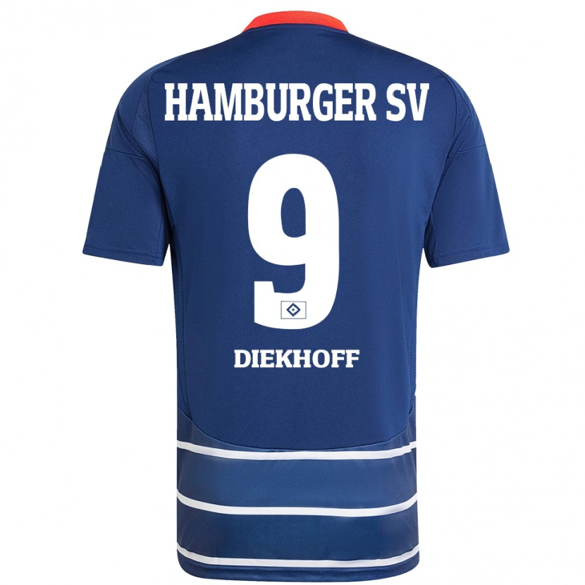 Danxenキッズヘンリケ・ディークホフ#9ダークブルーアウェイシャツ2024/25ジャージーユニフォーム
