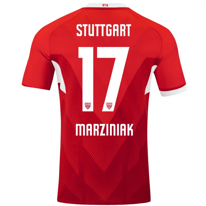 DanxenキッズChiara Marziniak#17赤 白アウェイシャツ2024/25ジャージーユニフォーム