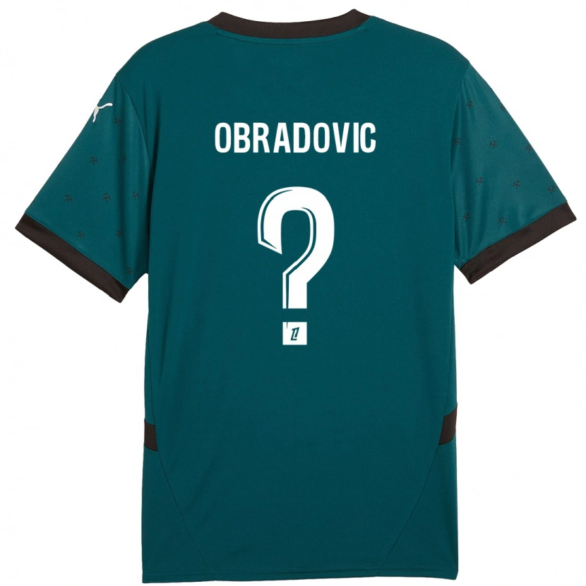 DanxenキッズOgnjen Obradovic#0ダークグリーンアウェイシャツ2024/25ジャージーユニフォーム