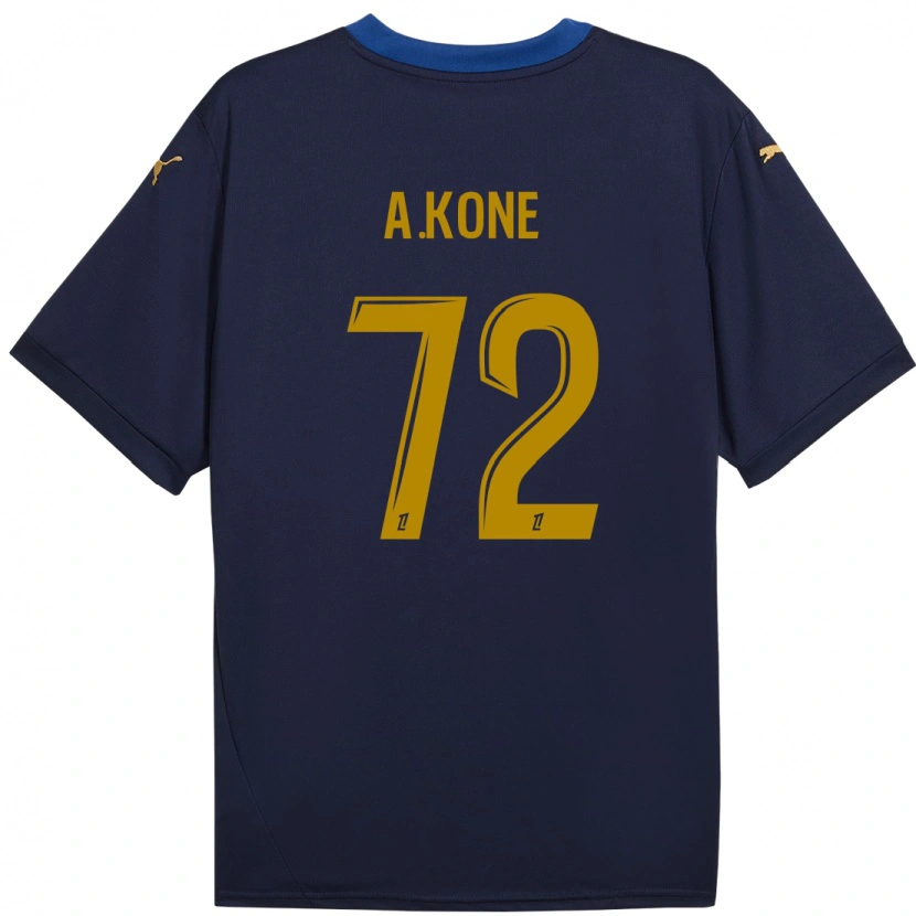 Danxenキッズアマドゥ・コネ#72ネイビーゴールドアウェイシャツ2024/25ジャージーユニフォーム