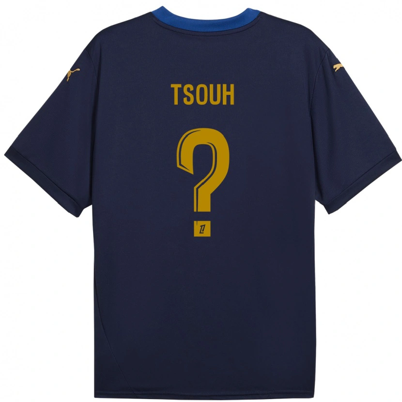 DanxenキッズJustin Tsouh#0ネイビーゴールドアウェイシャツ2024/25ジャージーユニフォーム