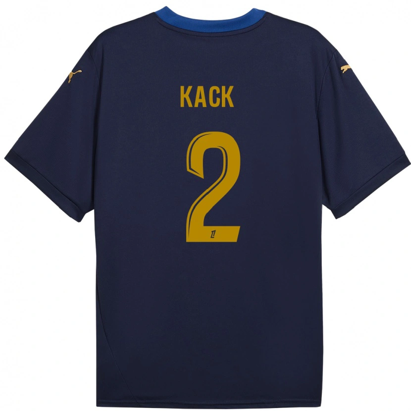 Danxenキッズマチルド・カック#2ネイビーゴールドアウェイシャツ2024/25ジャージーユニフォーム