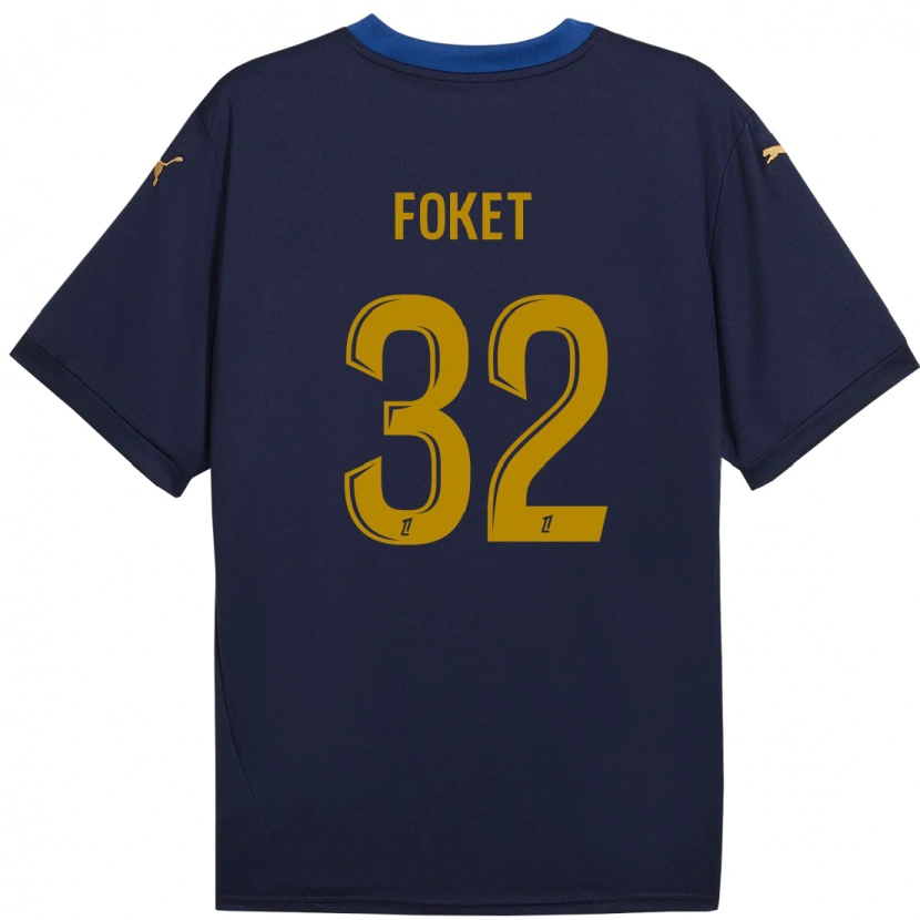 Danxenキッズトマ・フォケ#32ネイビーゴールドアウェイシャツ2024/25ジャージーユニフォーム