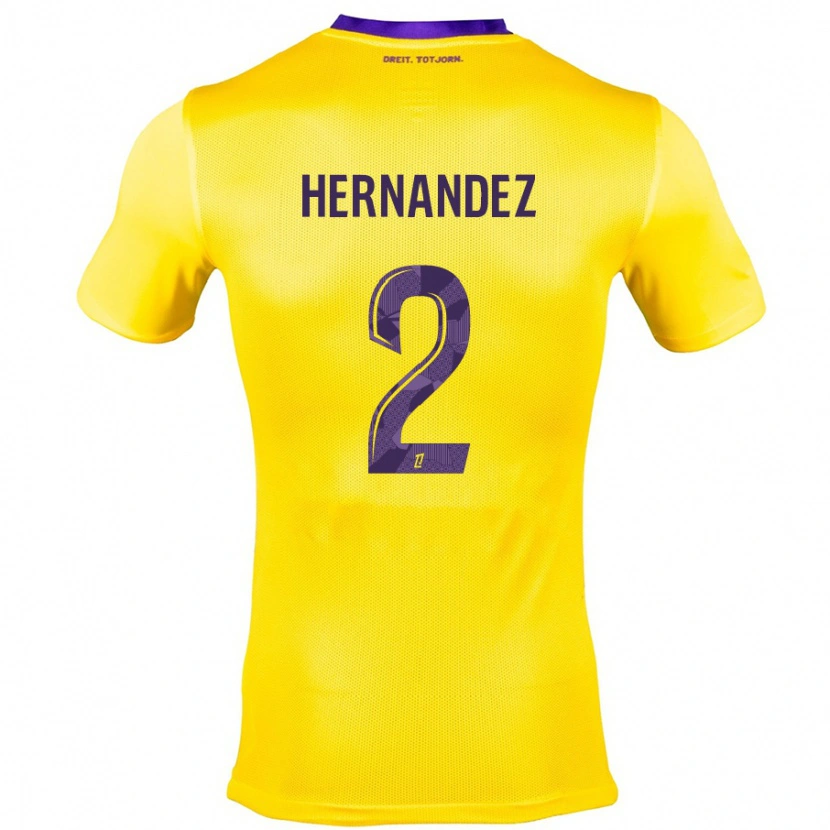 Danxenキッズルーシー・ヘルナンデス#2黄紫アウェイシャツ2024/25ジャージーユニフォーム