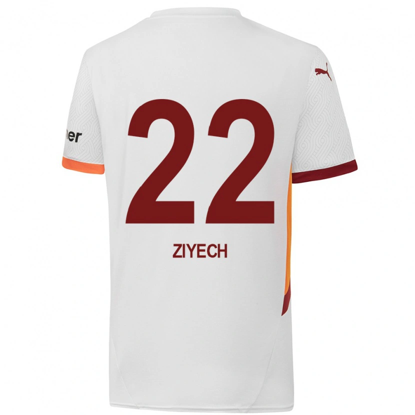 Danxenキッズハキム・ツィエク#22白 黄 赤アウェイシャツ2024/25ジャージーユニフォーム