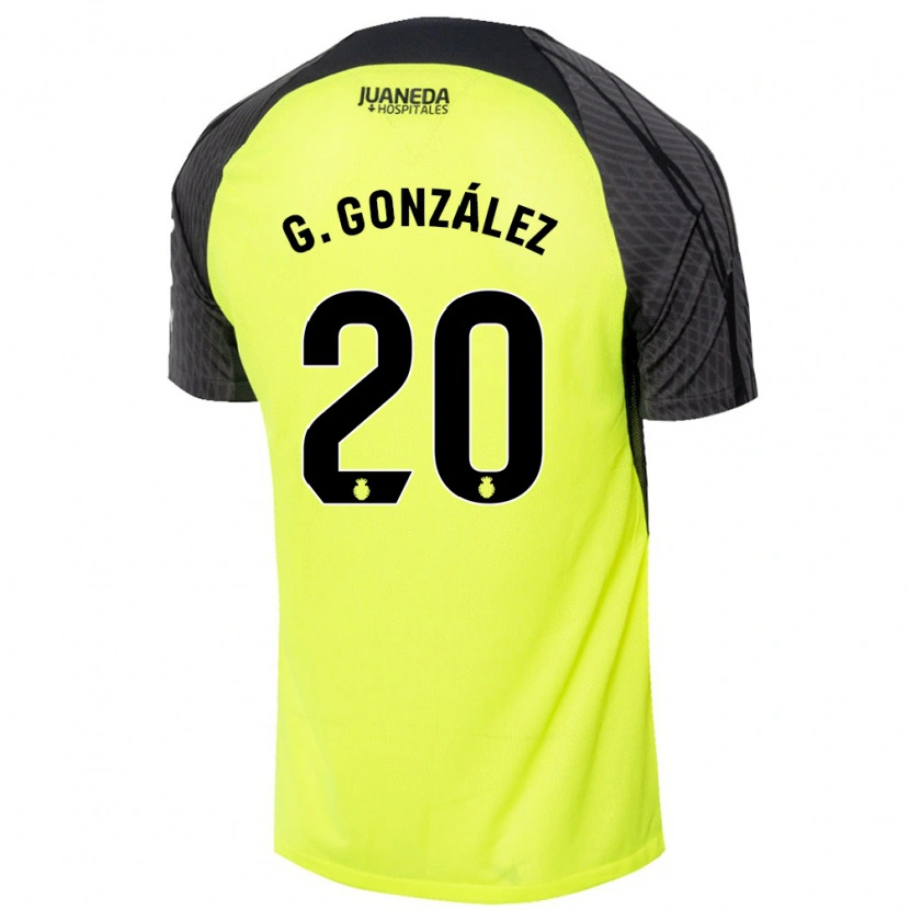 Danxenキッズジョバンニ・ゴンサレス#20蛍光グリーンブラックアウェイシャツ2024/25ジャージーユニフォーム