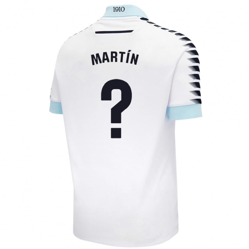 DanxenキッズIsmael Martín#0ホワイト ブルーアウェイシャツ2024/25ジャージーユニフォーム