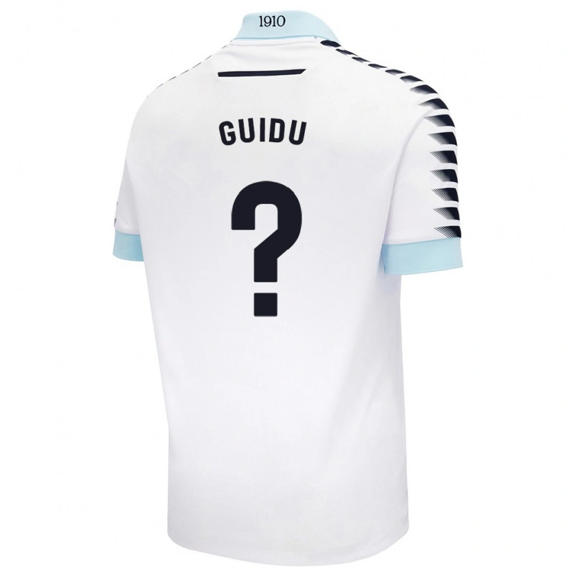 DanxenキッズMassi Guidu#0ホワイト ブルーアウェイシャツ2024/25ジャージーユニフォーム