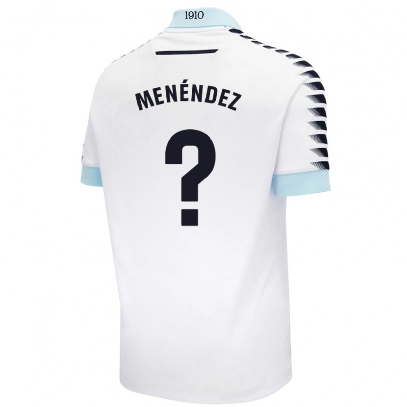 DanxenキッズJaime Menéndez#0ホワイト ブルーアウェイシャツ2024/25ジャージーユニフォーム