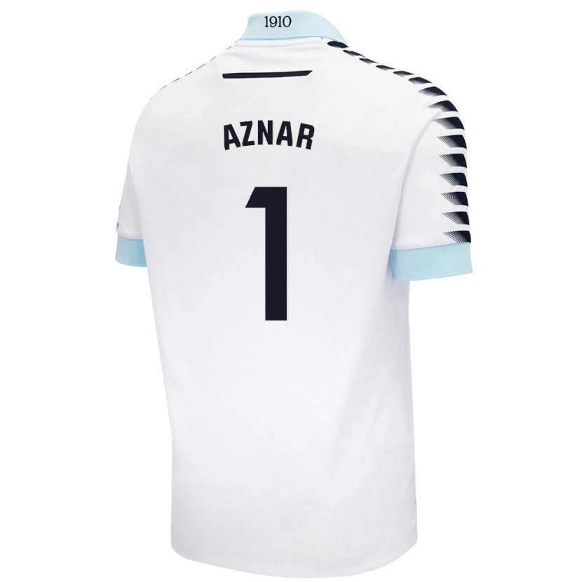 DanxenキッズVictor Aznar#1ホワイト ブルーアウェイシャツ2024/25ジャージーユニフォーム