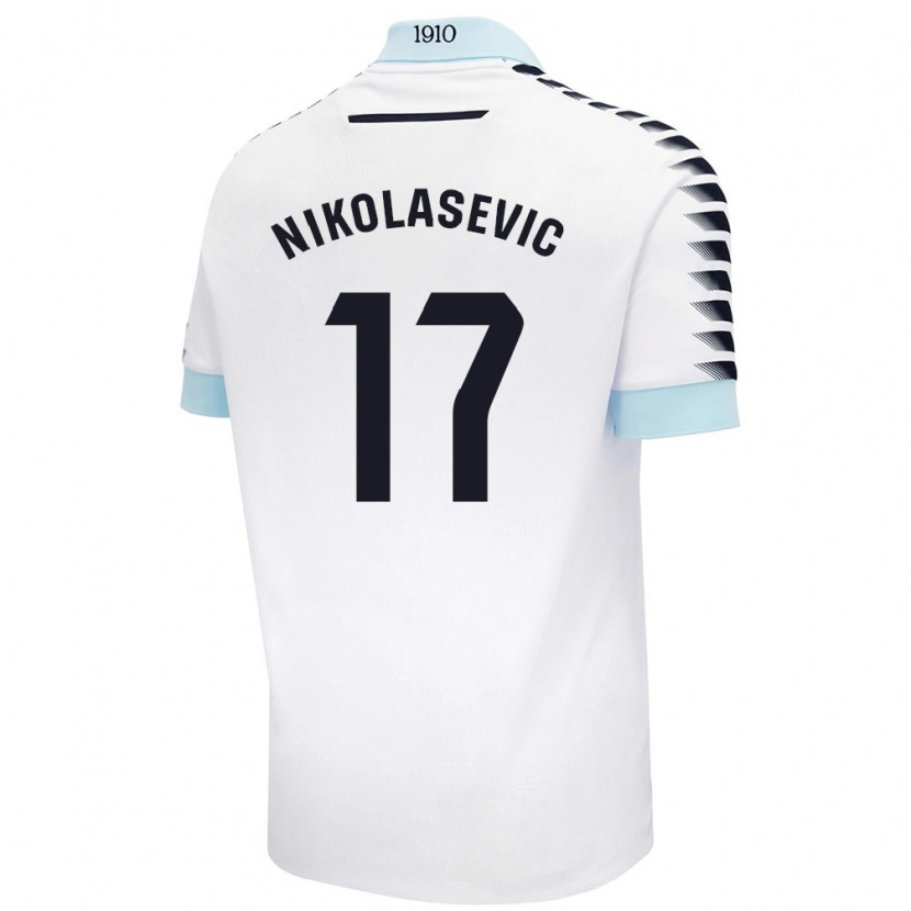 DanxenキッズMirko Nikolasevic#17ホワイト ブルーアウェイシャツ2024/25ジャージーユニフォーム
