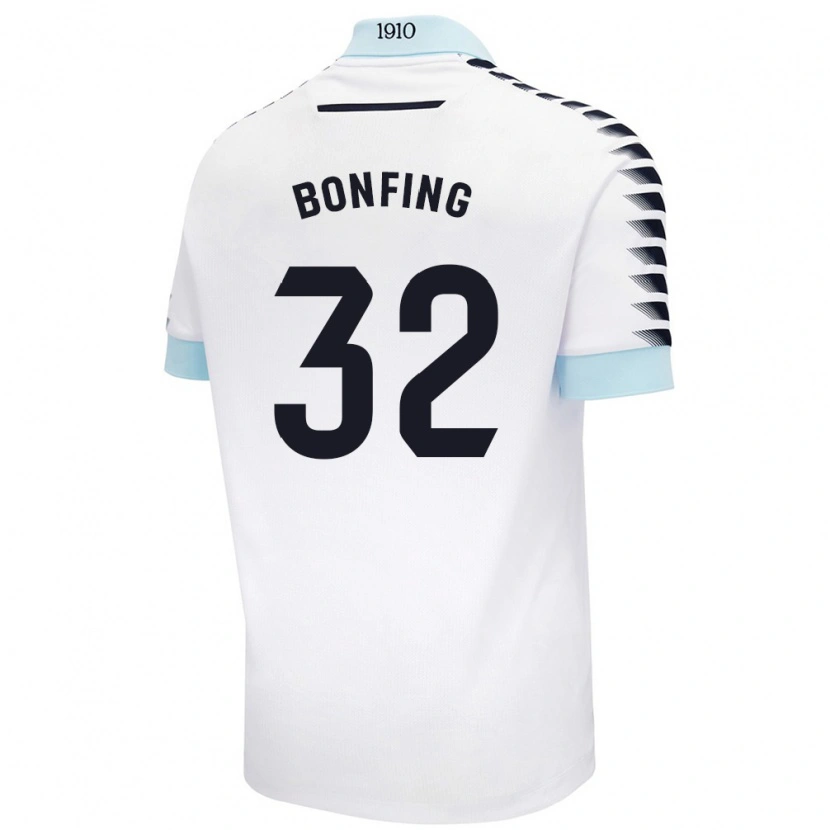 DanxenキッズBoubacar Bonfing#32ホワイト ブルーアウェイシャツ2024/25ジャージーユニフォーム