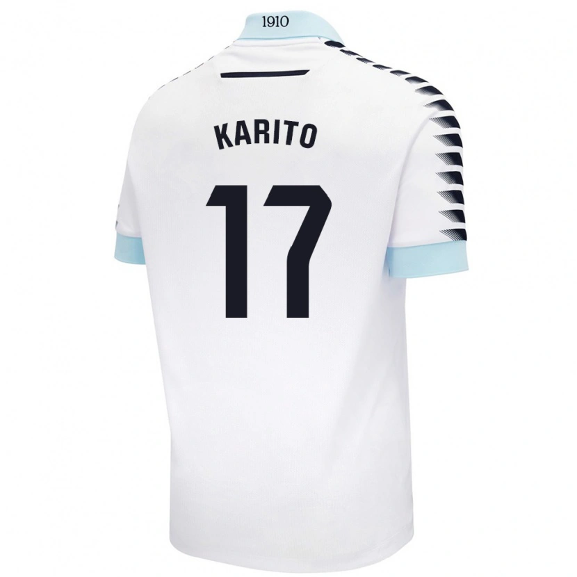 Danxenキッズカロリーナ デ ロス サントス メラド#17ホワイト ブルーアウェイシャツ2024/25ジャージーユニフォーム