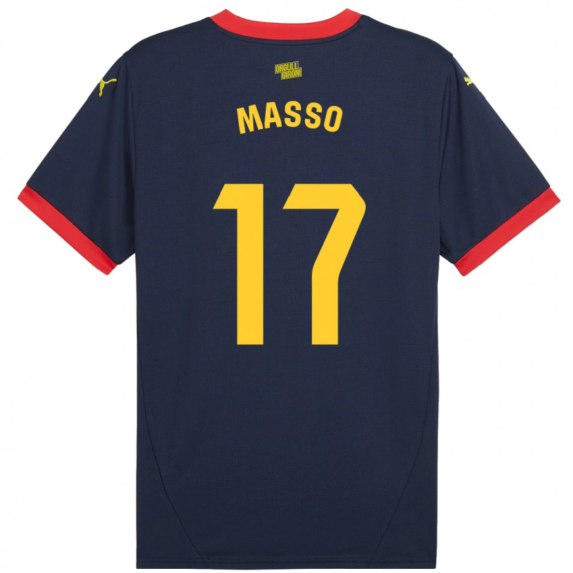 Danxenキッズアイノア・マッソ#17ネイビーレッドアウェイシャツ2024/25ジャージーユニフォーム