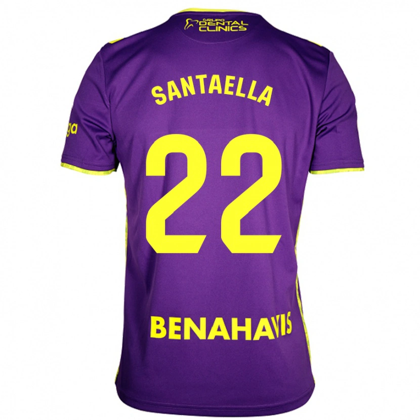 Danxenキッズミゲル・アンヘル・サンタエラ#22紫黄アウェイシャツ2024/25ジャージーユニフォーム