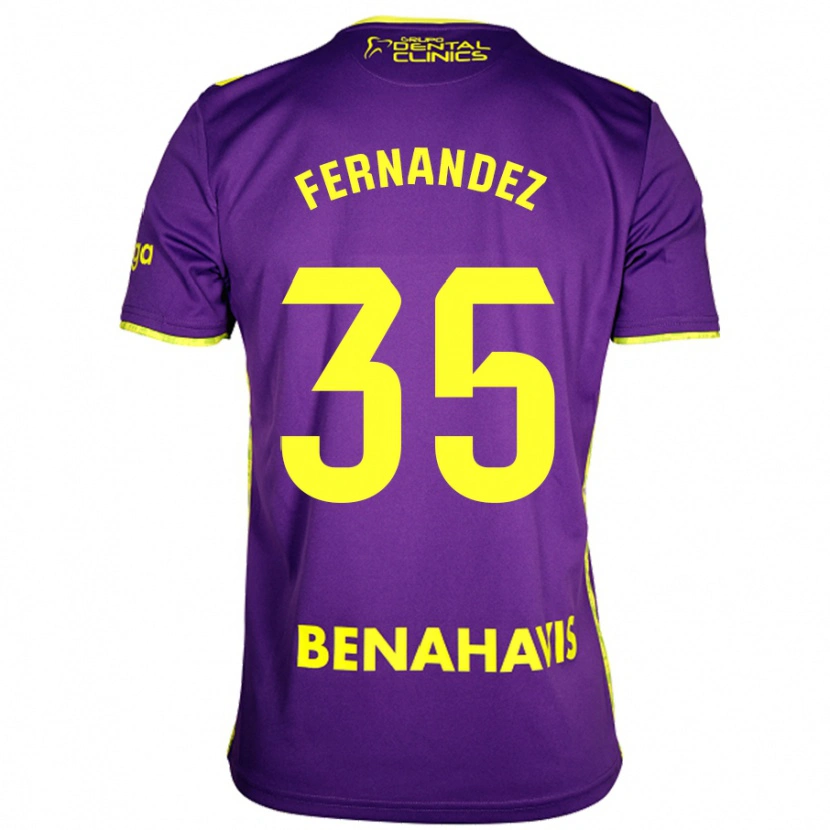 Danxenキッズイネス・フェルナンデス#35紫黄アウェイシャツ2024/25ジャージーユニフォーム