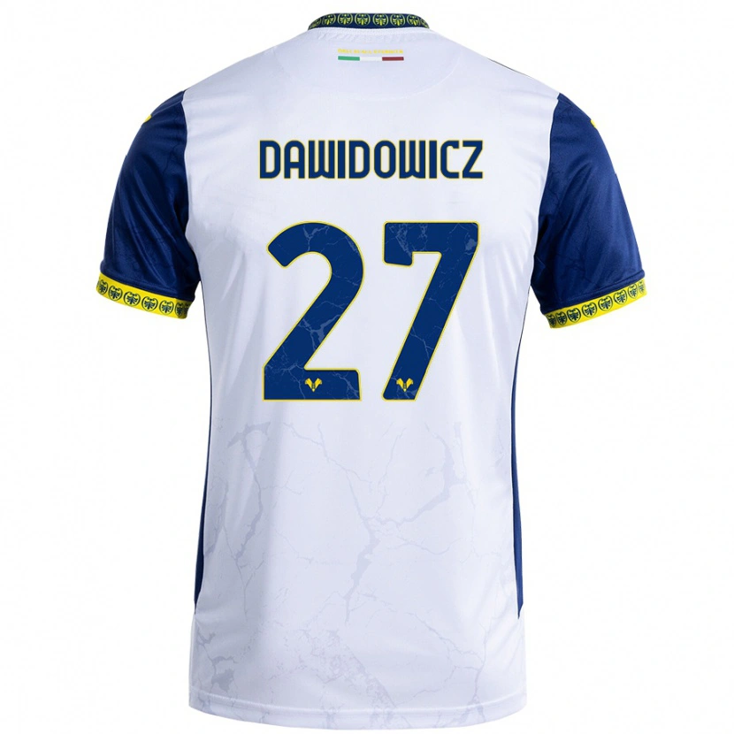 Danxenキッズパヴェル・ダヴィドヴィッチ#27ホワイト ブルーアウェイシャツ2024/25ジャージーユニフォーム