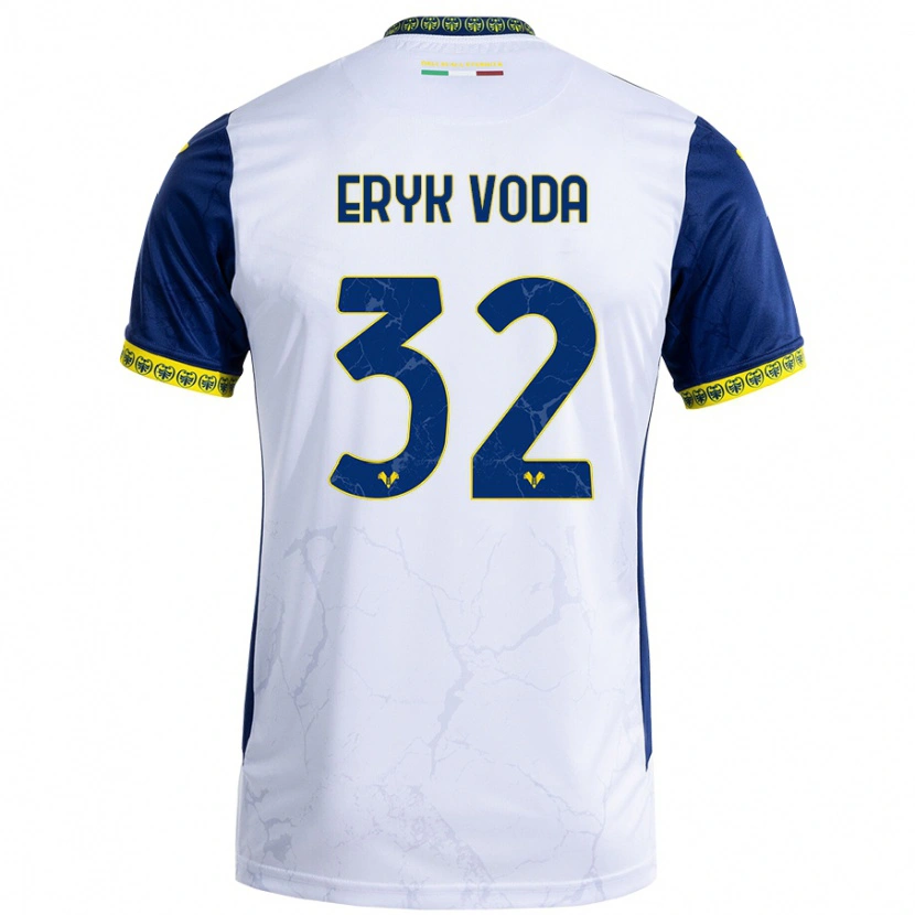 DanxenキッズAndrei Eryk Voda#32ホワイト ブルーアウェイシャツ2024/25ジャージーユニフォーム